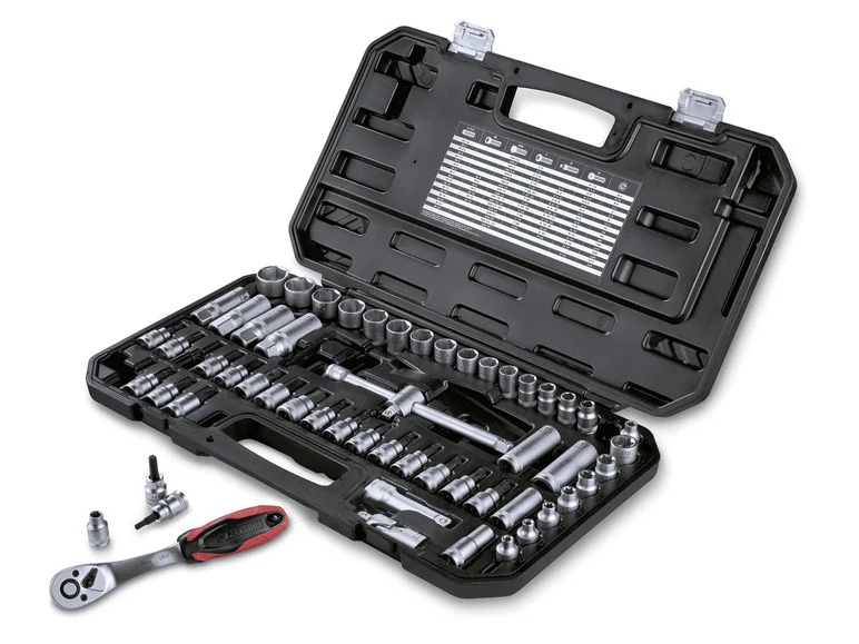 PARKSIDE® Set de douilles et d'embouts 3/8 pouces. 65 pièces